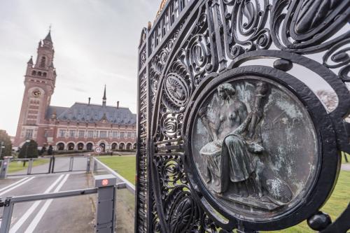 The Peace Palace building of the International Court of Justice in the Hague. The building of the Peace Palace houses the International Court of Justice, which is the principal judicial body of the United Nations, the Permanent Court of Arbitration PCA, The Hague Academy of International Law and the Peace Palace Library.